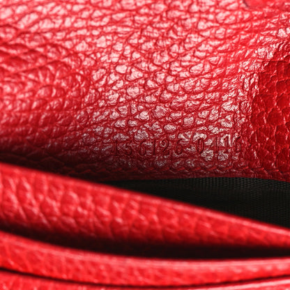 Gucci Pebbled Calfskin GG Marmont Card Case Hibiscus Red 8 of 13