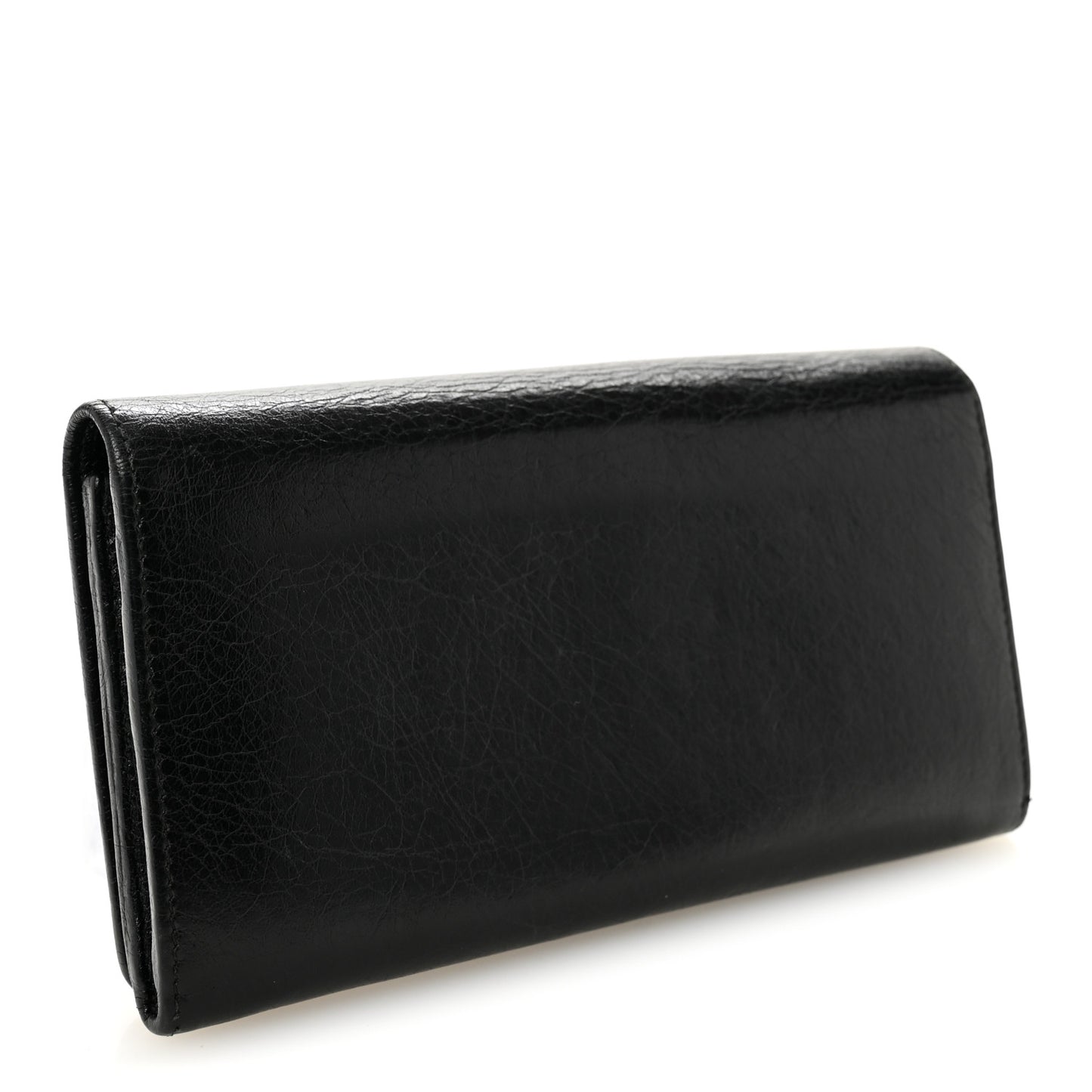 Agneau Giant 12 Gold Hardware Money Wallet Black