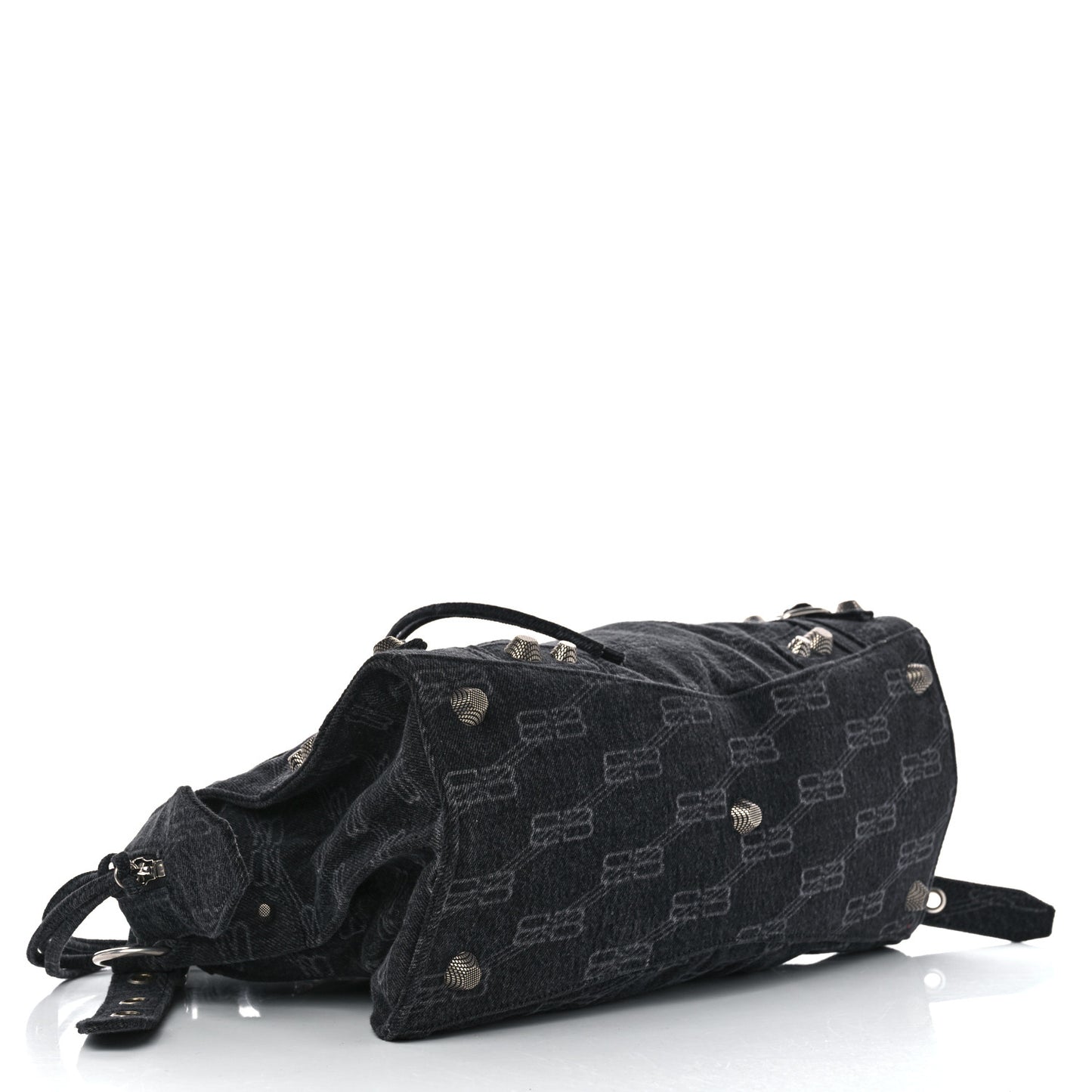 Washed Denim BB Monogram Neo Cagole City Handbag Black