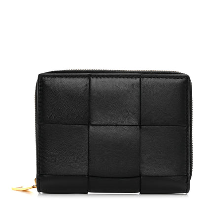 Bottega Veneta Calfskin Maxi Intreccio Zip Around Wallet Black 1 of 7