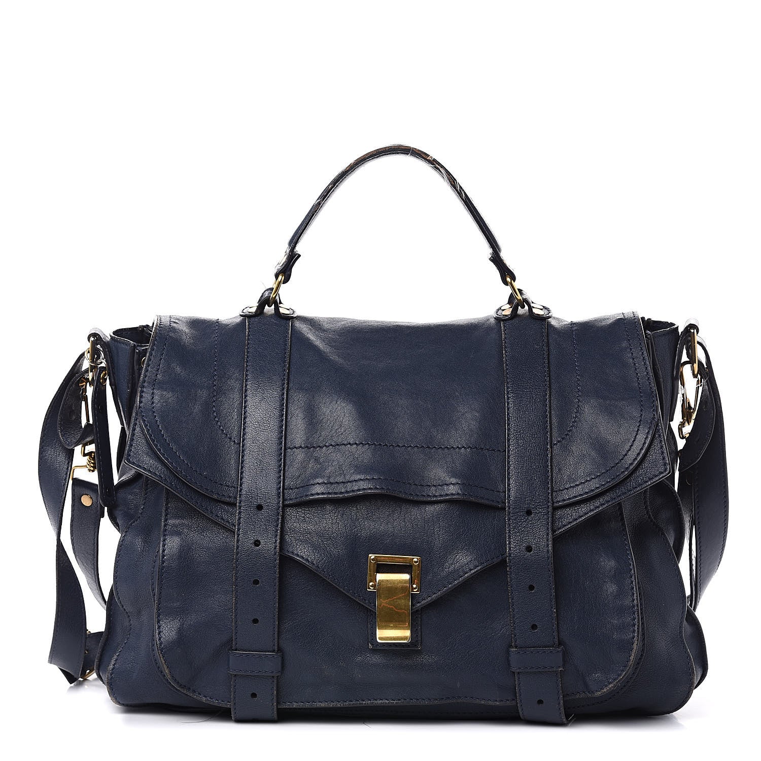 Proenza Schouler Lambskin PS1 Extra Large Satchel Indigo 1 of 19