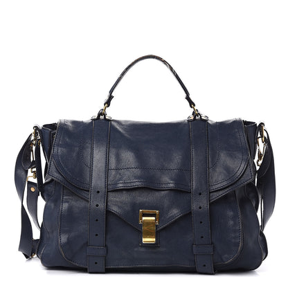 Proenza Schouler Lambskin PS1 Extra Large Satchel Indigo 1 of 19