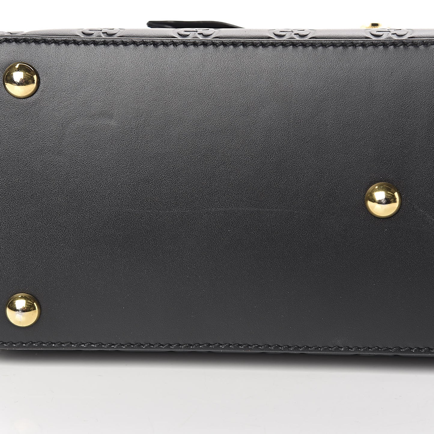 Guccissima Signature Small Padlock Top Handle Bag Black