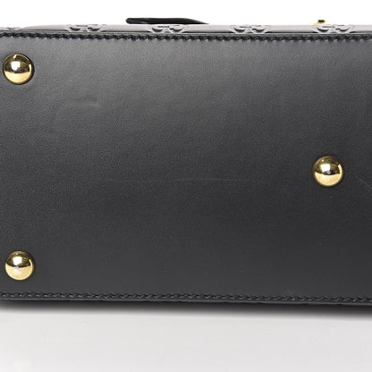 Gucci Guccissima Signature Small Padlock Top Handle Bag Black 12 of 14
