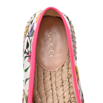 Gucci Canvas Flora Print Espadrilles 39 White Multicolor Fuxia 6 of 9