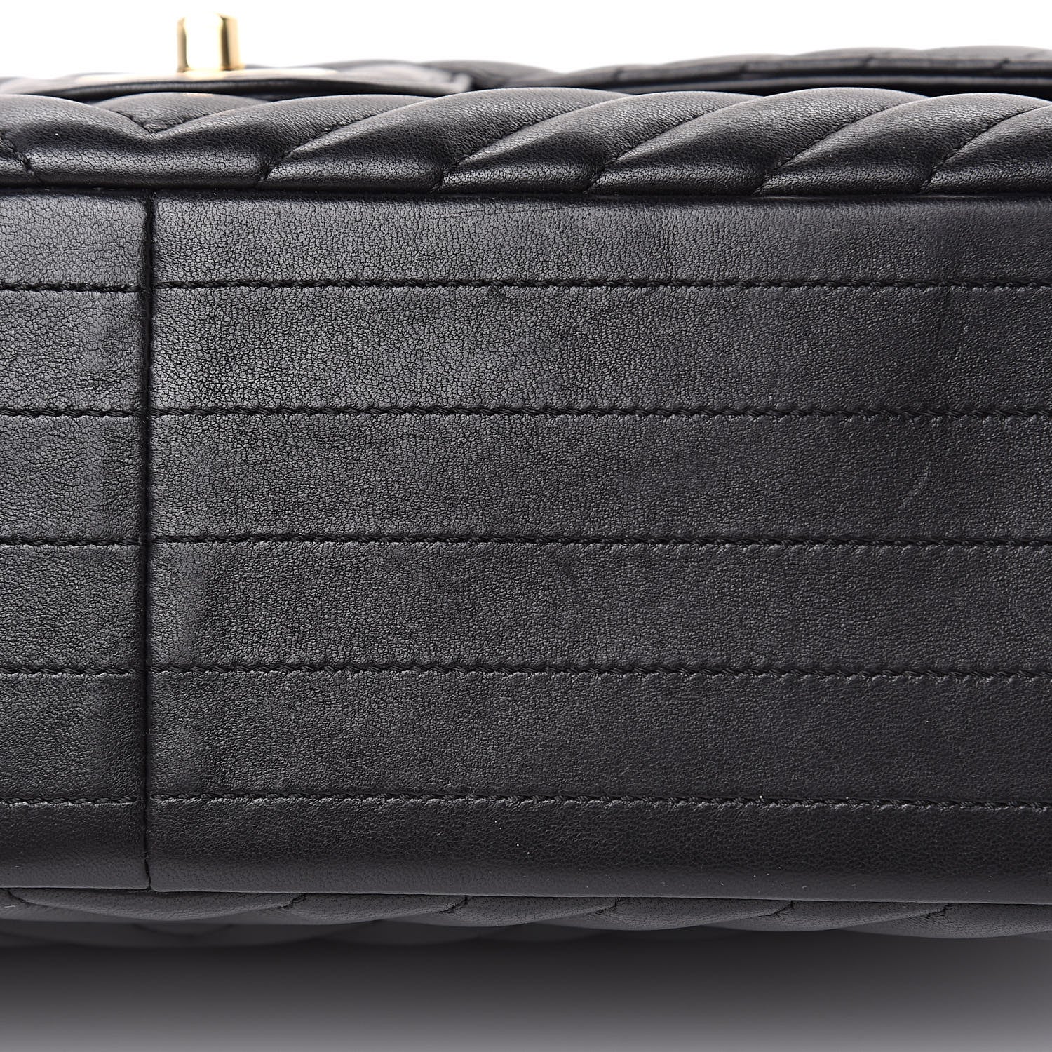 Chanel Lambskin Chevron Quilted Jumbo Double Flap Black 11 of 16