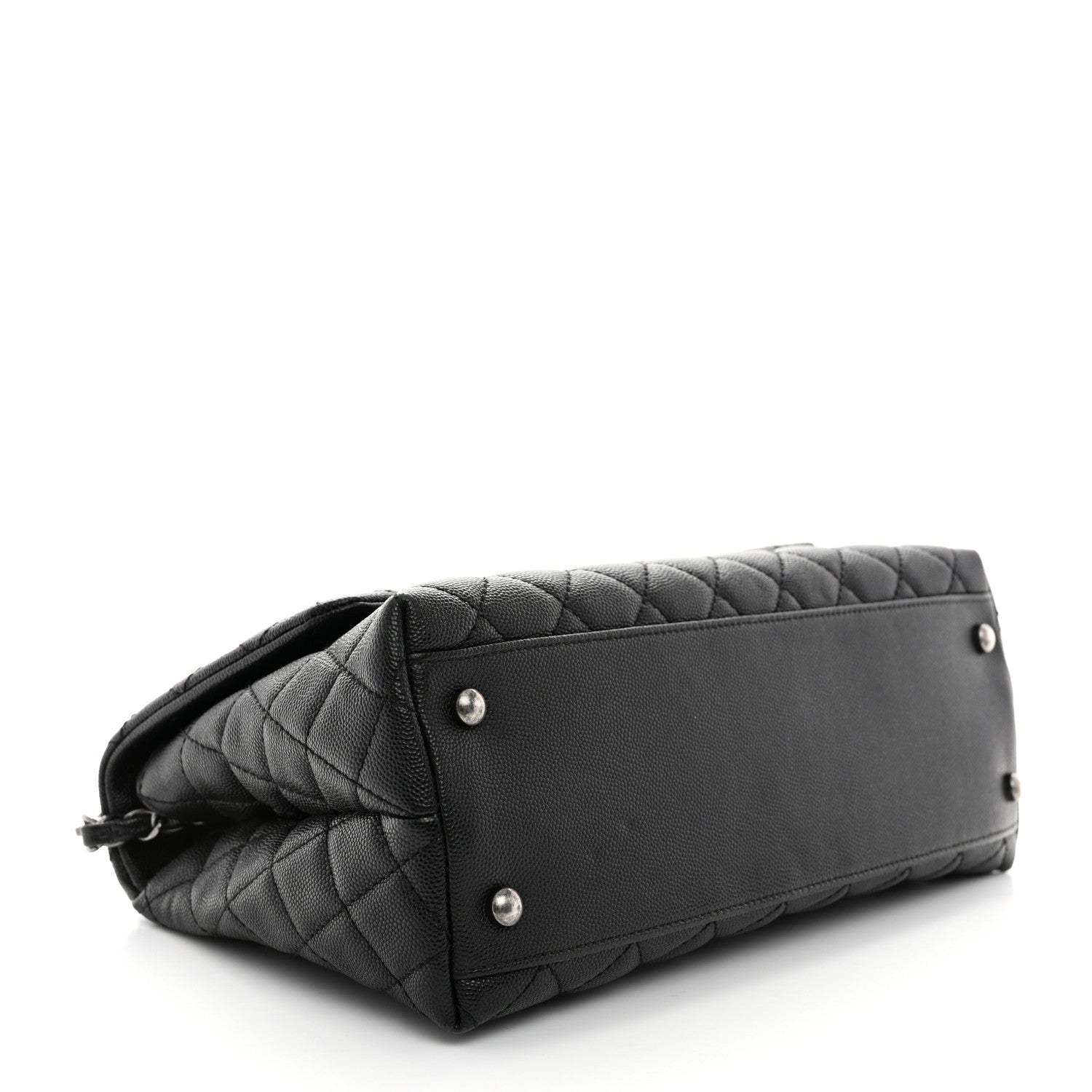 Chanel Caviar Lizard Embossed Quilted Small Coco Handle Flap Black 4 of 10