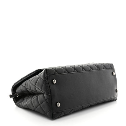 Chanel Caviar Lizard Embossed Quilted Small Coco Handle Flap Black 4 of 10