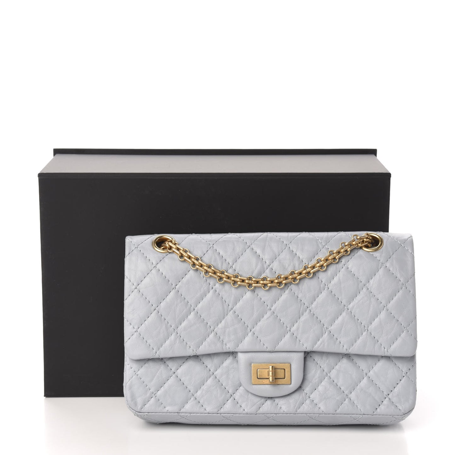 Aged Calfskin Quilted 2.55 Reissue 225 Flap Grey