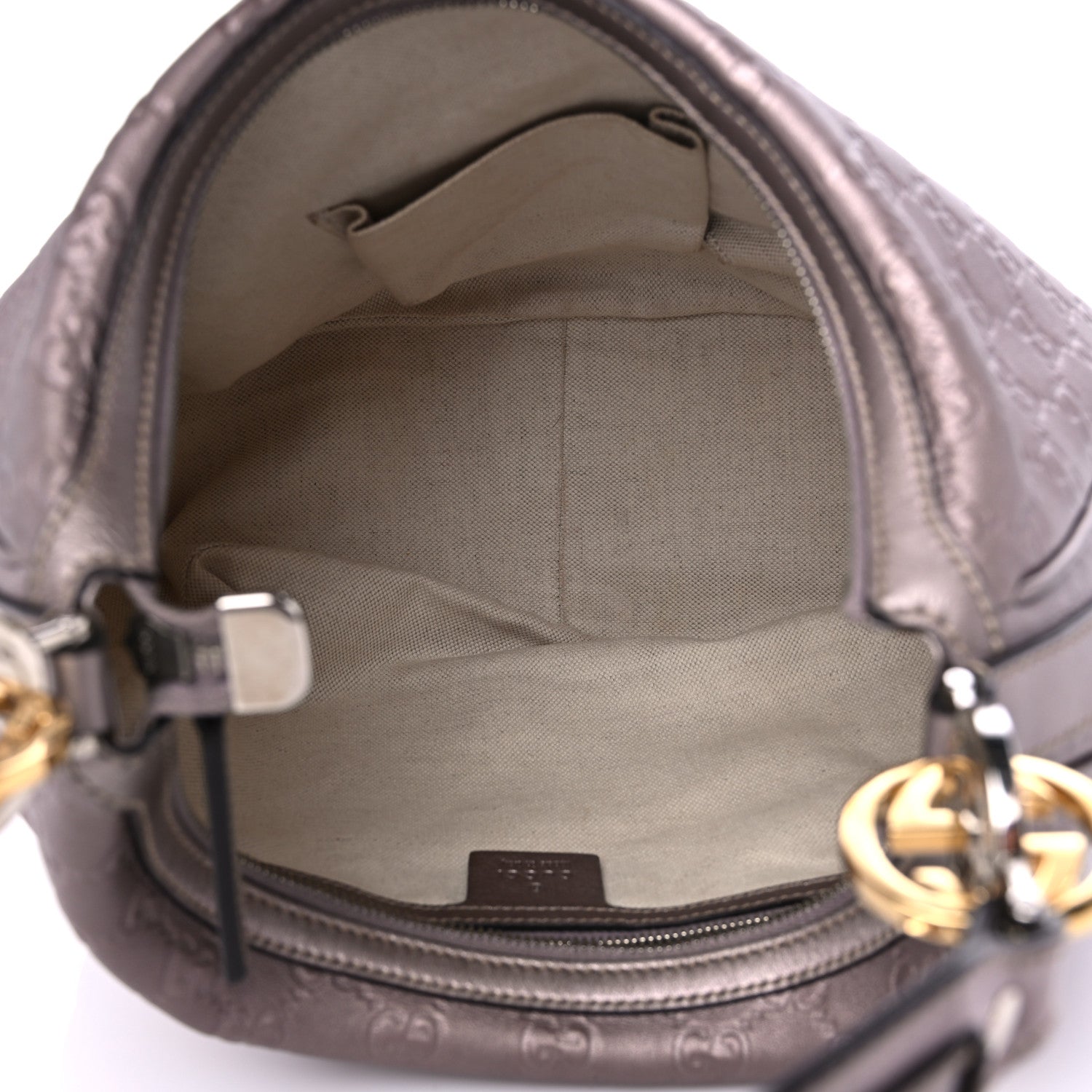 Gucci Metallic Guccissima Medium GG Twins Hobo Mauve 5 of 11