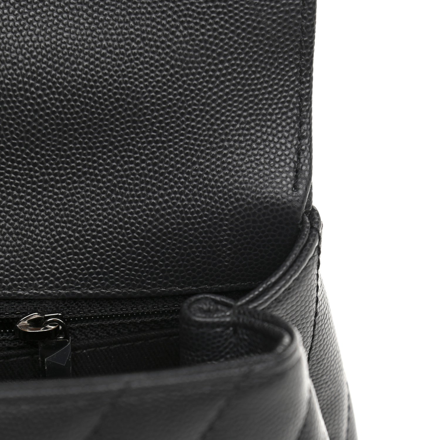Chanel Caviar Chevron Quilted Mini Coco Handle Flap Dark Grey 13 of 14