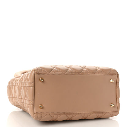 Christian Dior Lambskin Cannage Medium Lady Dior Beige 4 of 10