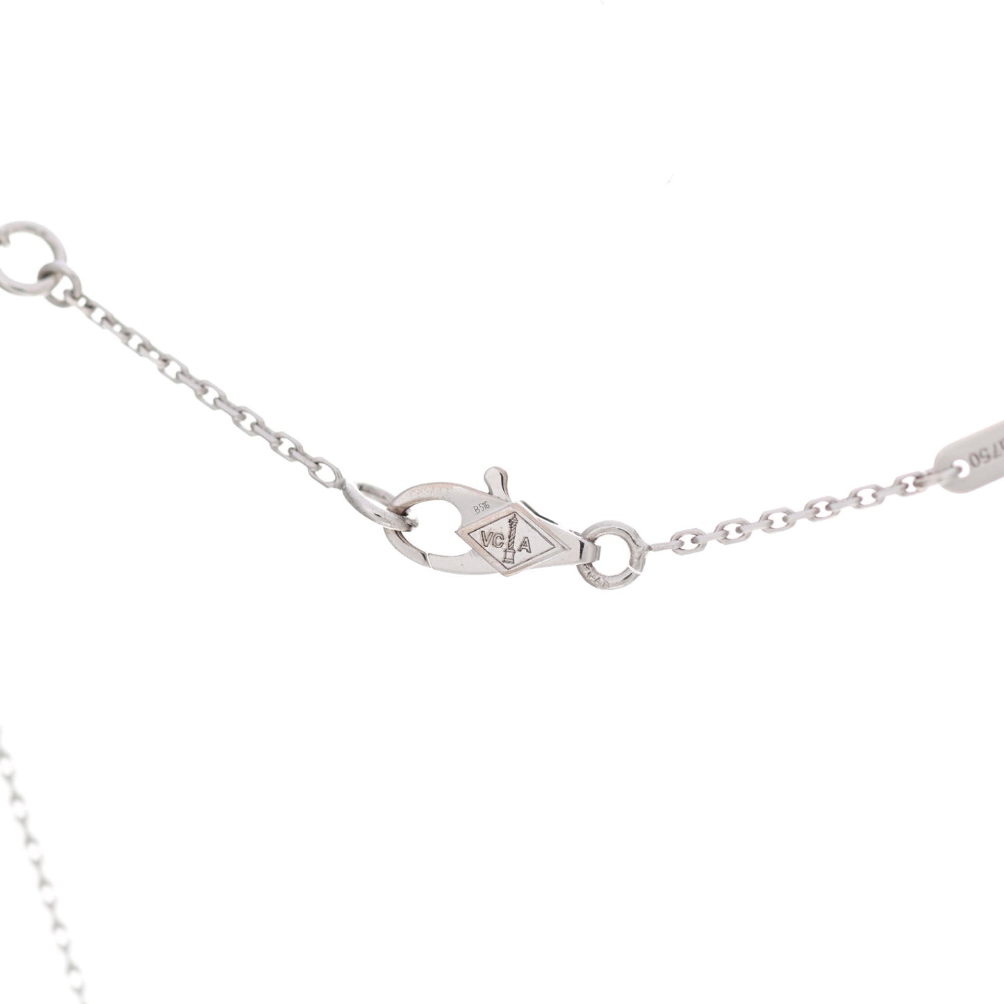 18K White Gold Turquoise Sweet Alhambra Butterfly Pendant Necklace