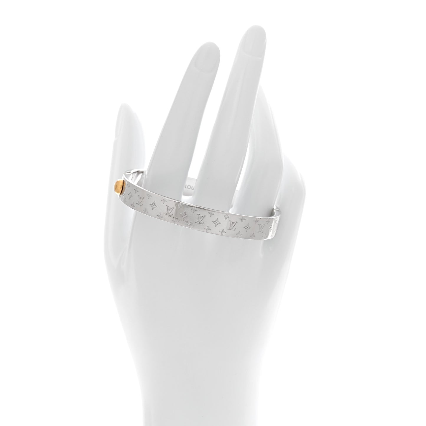 Brass Palladium Plated Nanogram Cuff M Silver