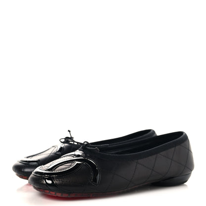 Chanel Lambskin Quilted Cambon Ballerina Flats 36.5 Black 4 of 10