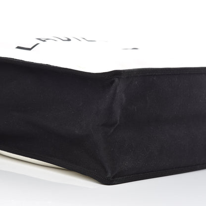 Chanel Canvas Calfskin Large Let's Demonstrate Tote White Black 5 of 13