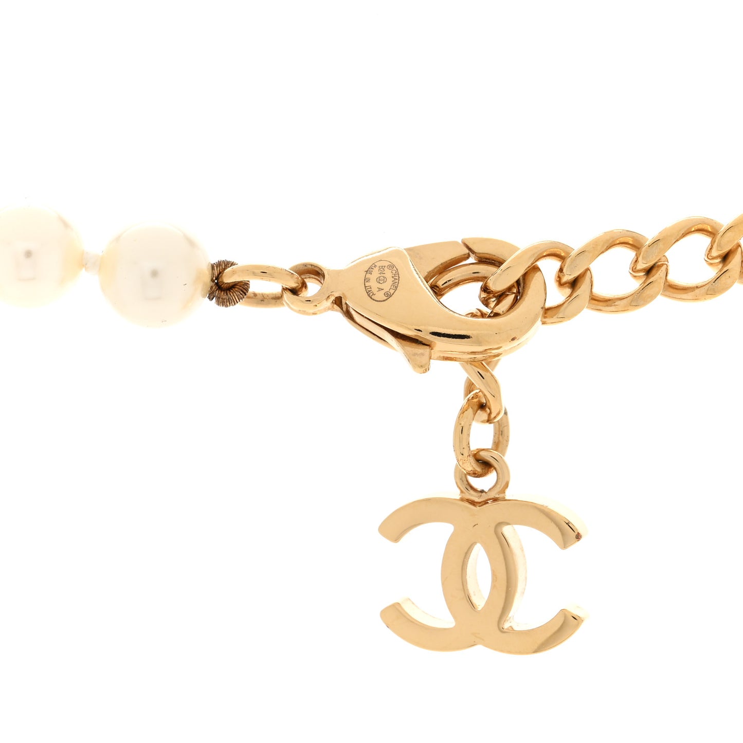 Crystal Pearl CC Choker Necklace Gold