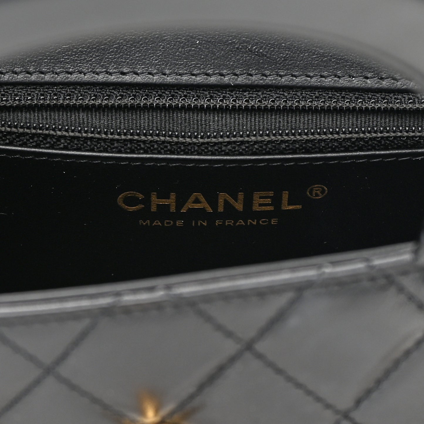 Shiny Aged Calfskin Quilted Nano Kelly Shopper Black
