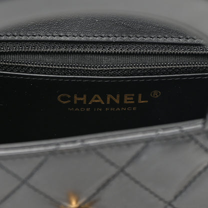 Chanel Shiny Aged Calfskin Quilted Nano Kelly Shopper Black 6 of 14