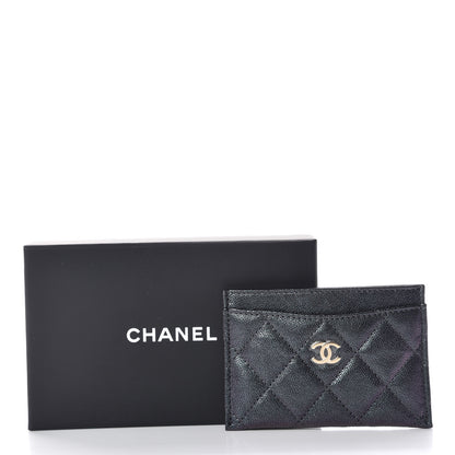 Chanel Iridescent Caviar Quilted Card Holder Black 9 of 9