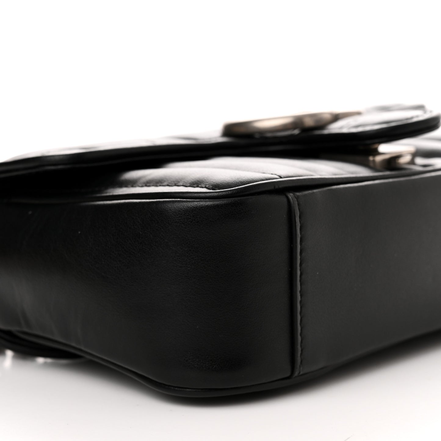Calfskin Matelasse Aria Mini GG Marmont Shoulder Bag Black