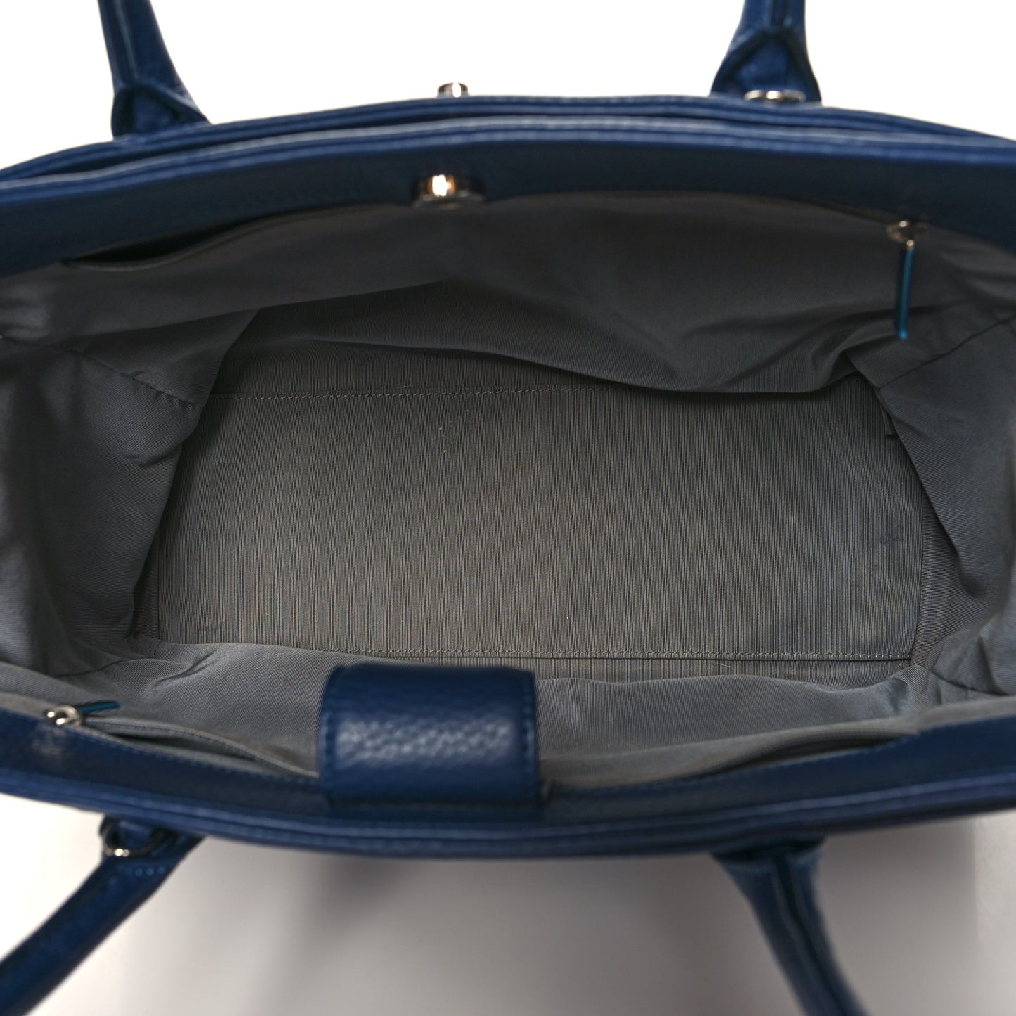 Calfskin Cerf Executive Shopper Tote Blue