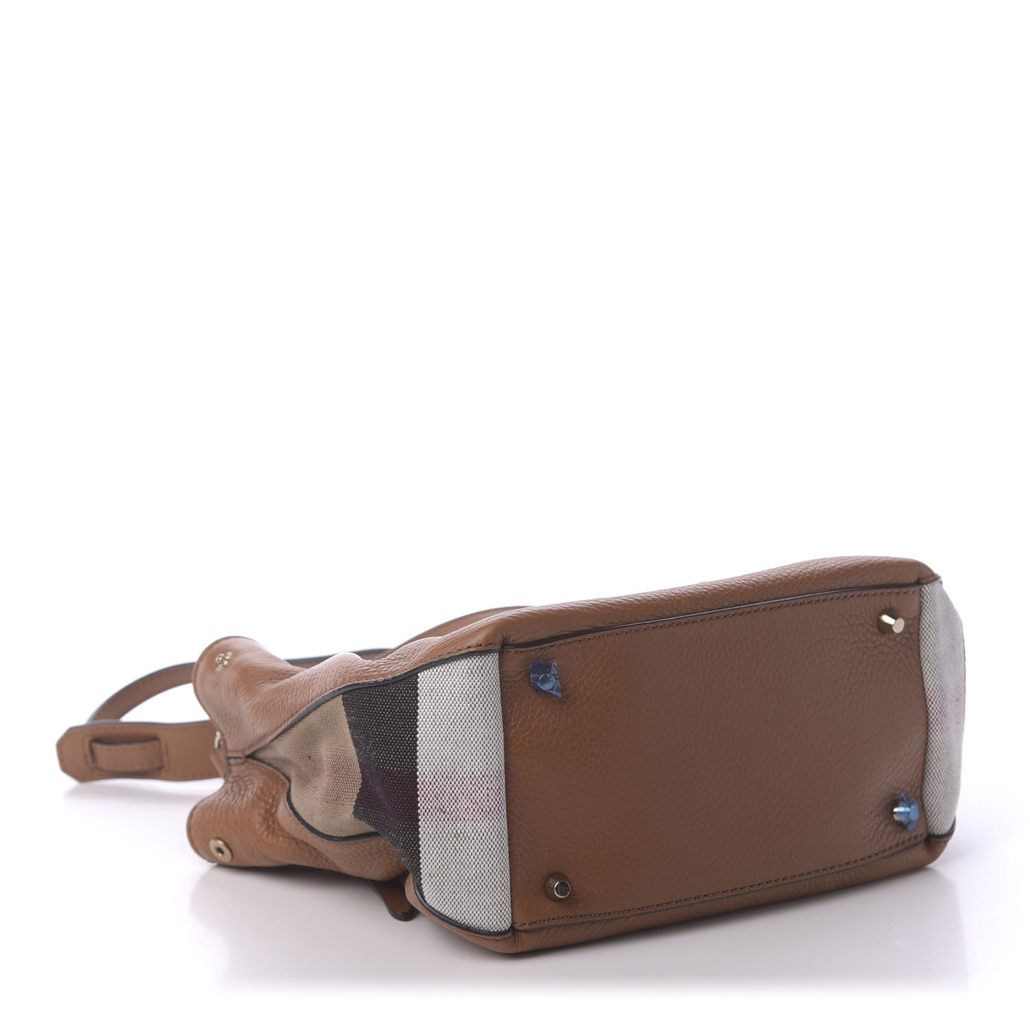 Burberry Grainy Calfskin House Check Small Maidstone Saddle Brown 4 of 10