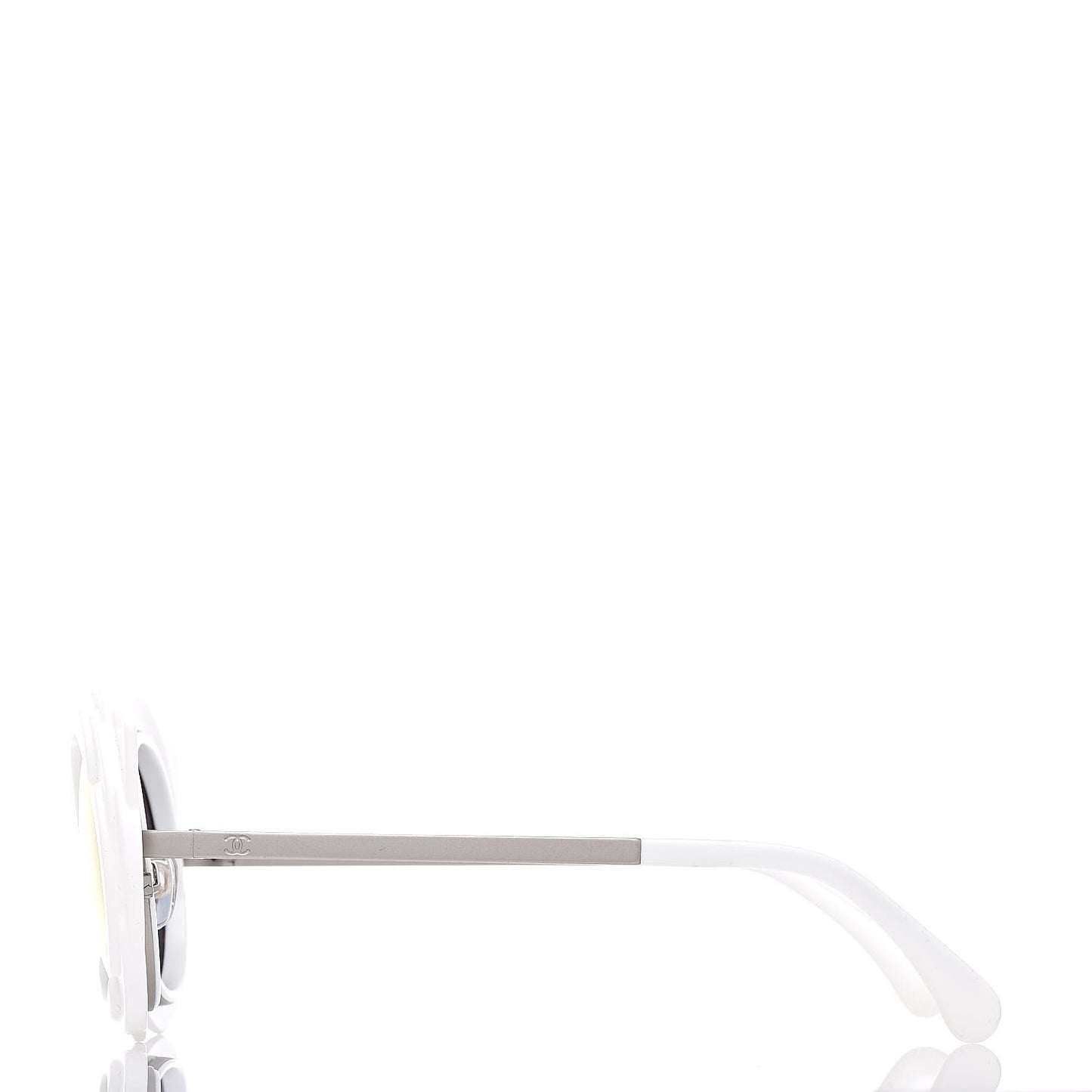 Round Camellia Sunglasses 71198 White