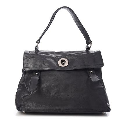 Saint Laurent Calfskin Canvas Medium Muse Two Black 1 of 9