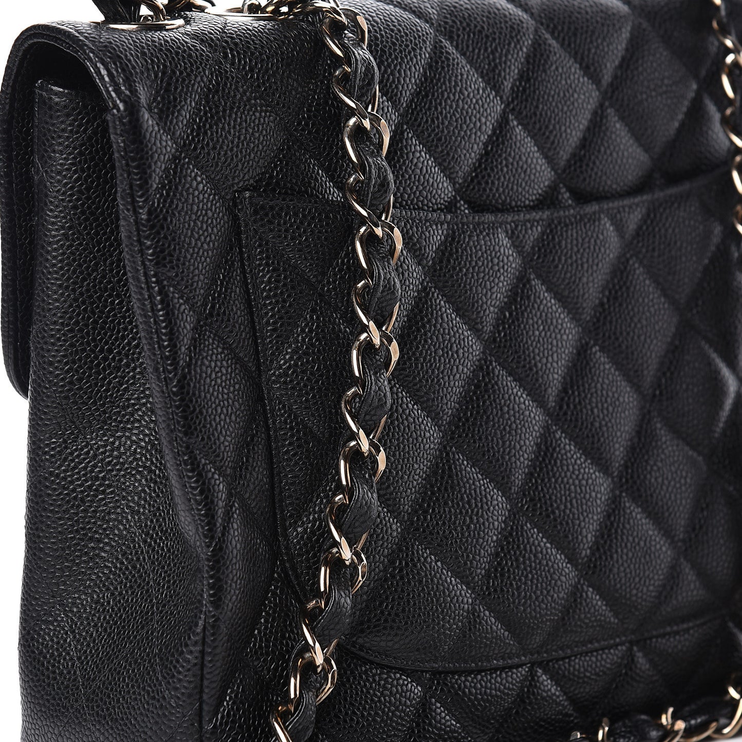 Caviar Quilted Jumbo Single Flap Black