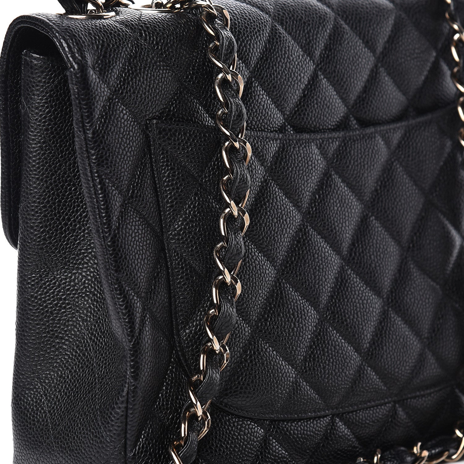 Chanel Caviar Quilted Jumbo Single Flap Black 8 of 12