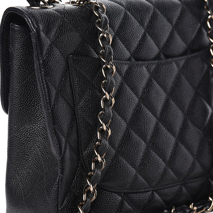 Chanel Caviar Quilted Jumbo Single Flap Black 8 of 12