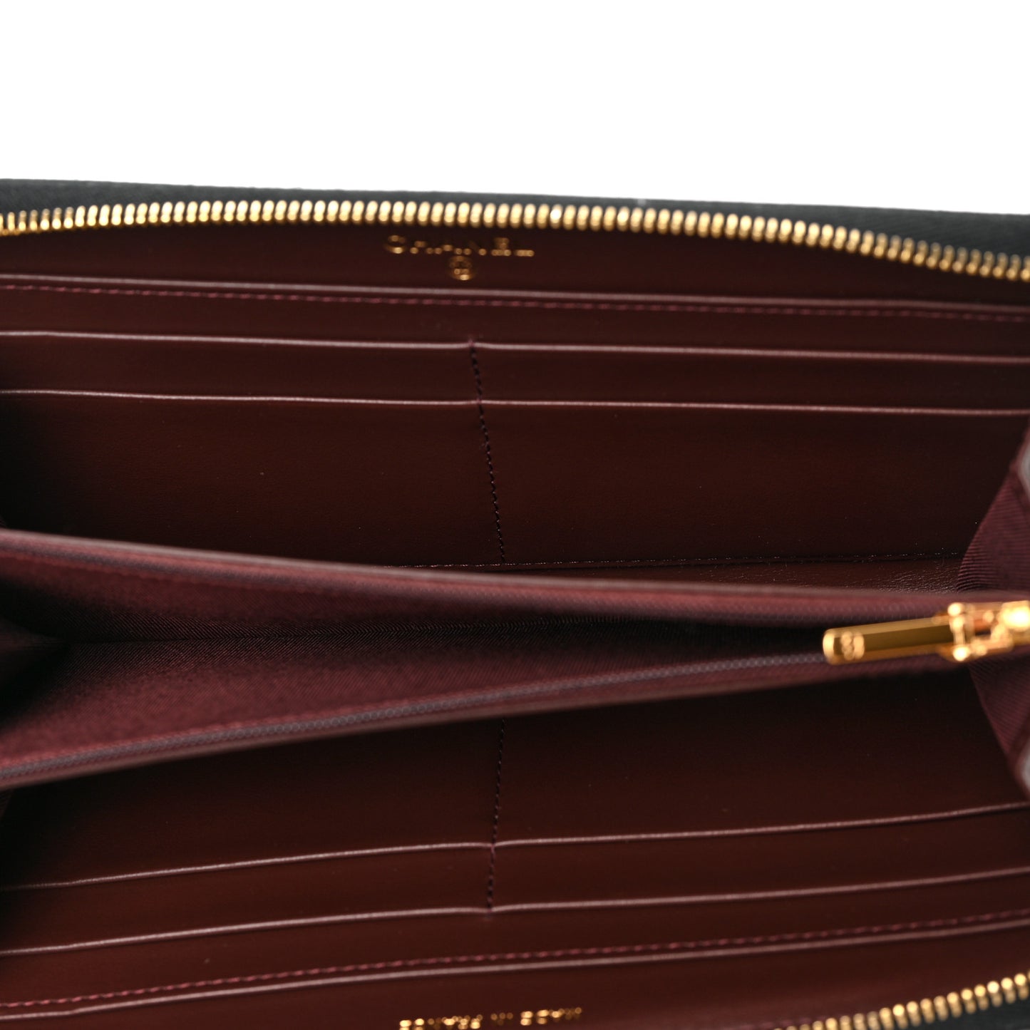 Caviar Quilted Large Gusset Zip Around Wallet Black