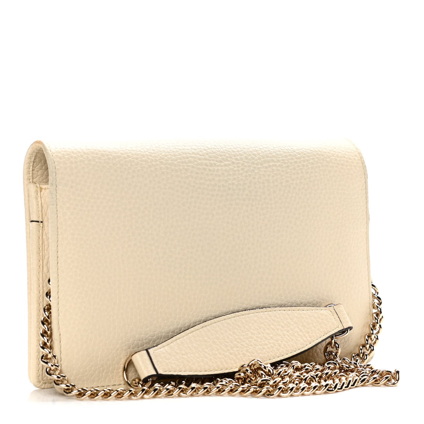 Pebbled Calfskin Soho Wallet on Chain Ivoire