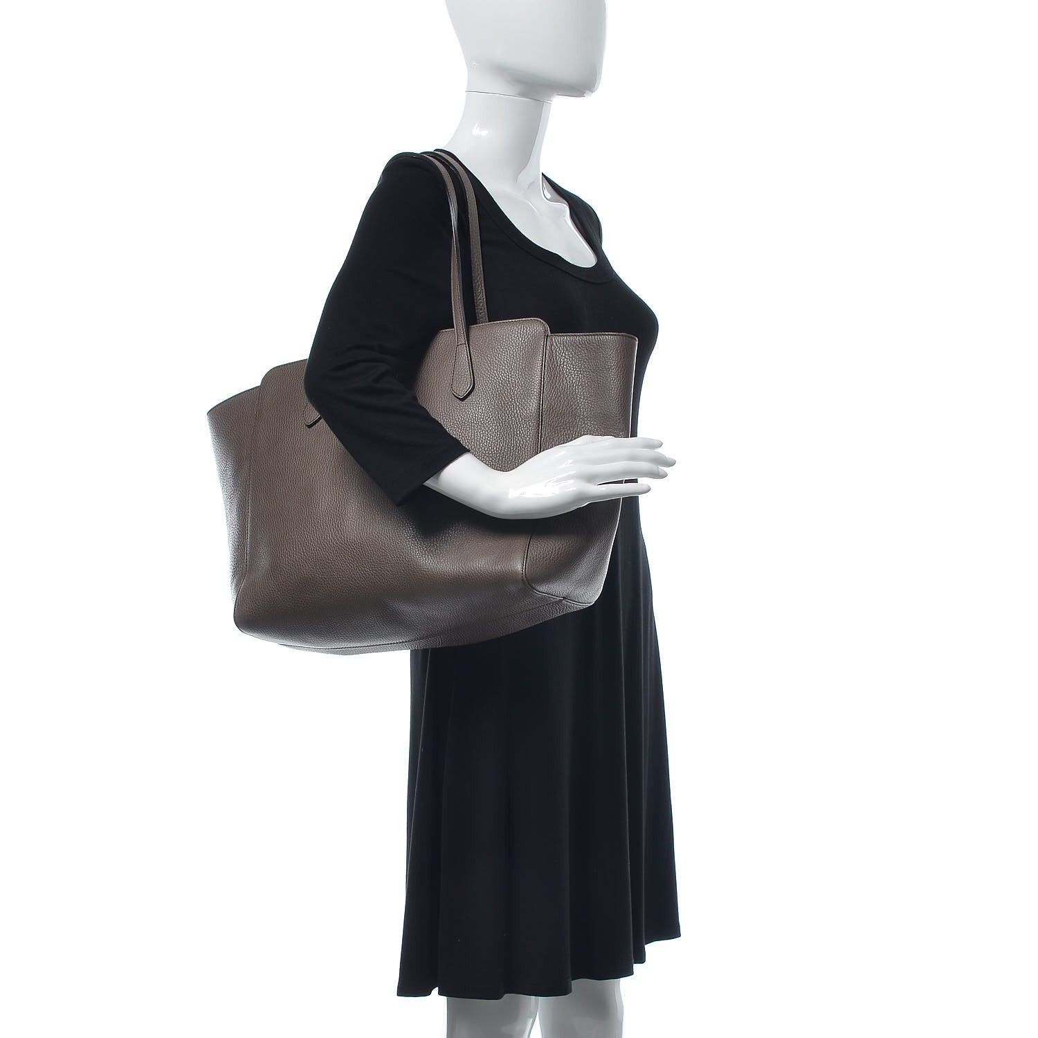 Gucci Dollar Calfskin Medium Swing Tote Grey Field Soft Pink 2 of 12