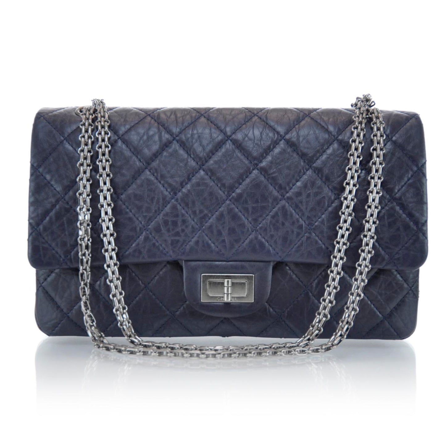 Aged Calfskin 2.55 Reissue 227 Flap Navy