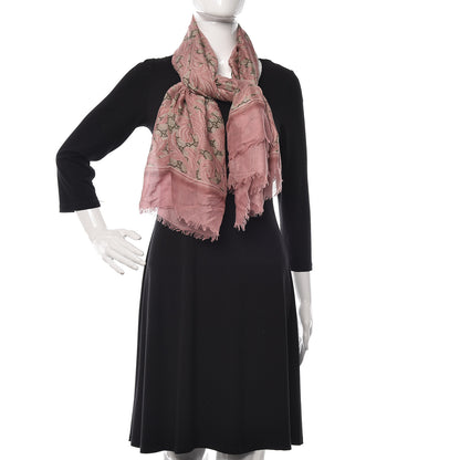 Gucci Modal Silk GG Monogram Big Arabesque Shawl Beige Pink 2 of 4