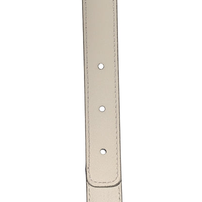 Gucci GG Supreme Monogram Matte Plutone Calfskin Double G 20mm Belt 85 34 Beige White New Acero 4 of 5
