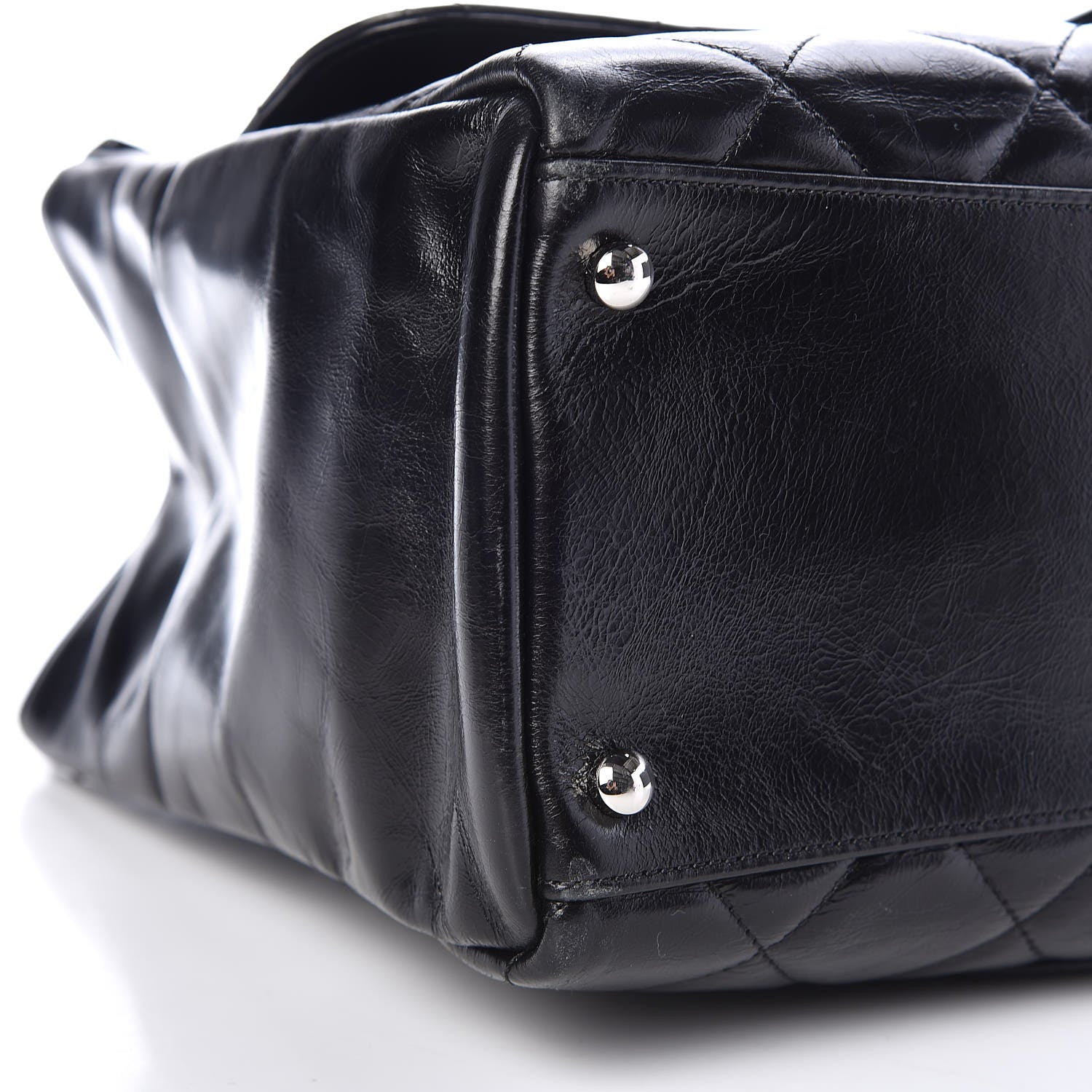 Chanel Glazed Calfskin Quilted Small CC Delivery Tote Black 16 of 17