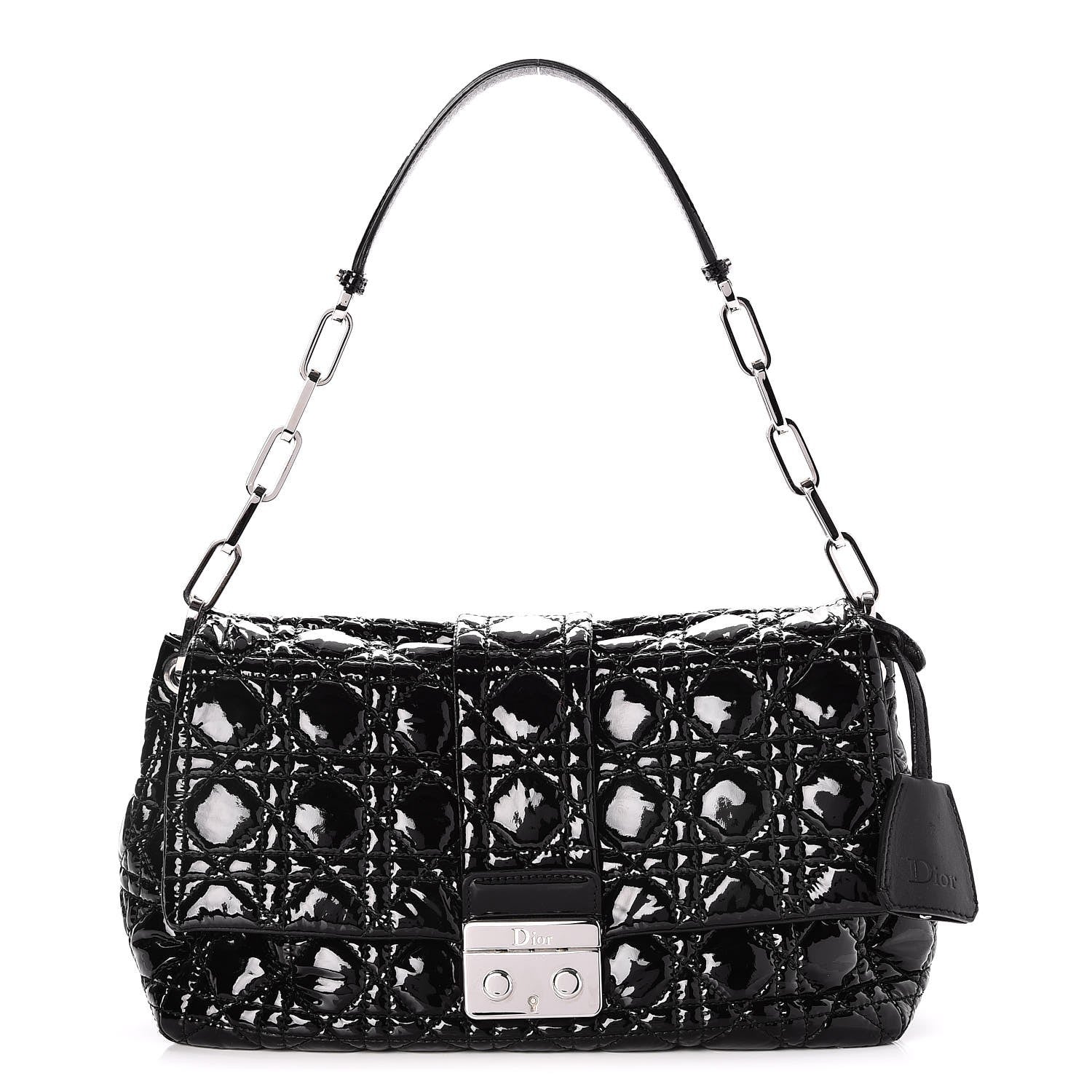 Christian Dior Patent Cannage New Lock Flap Black 1 of 7