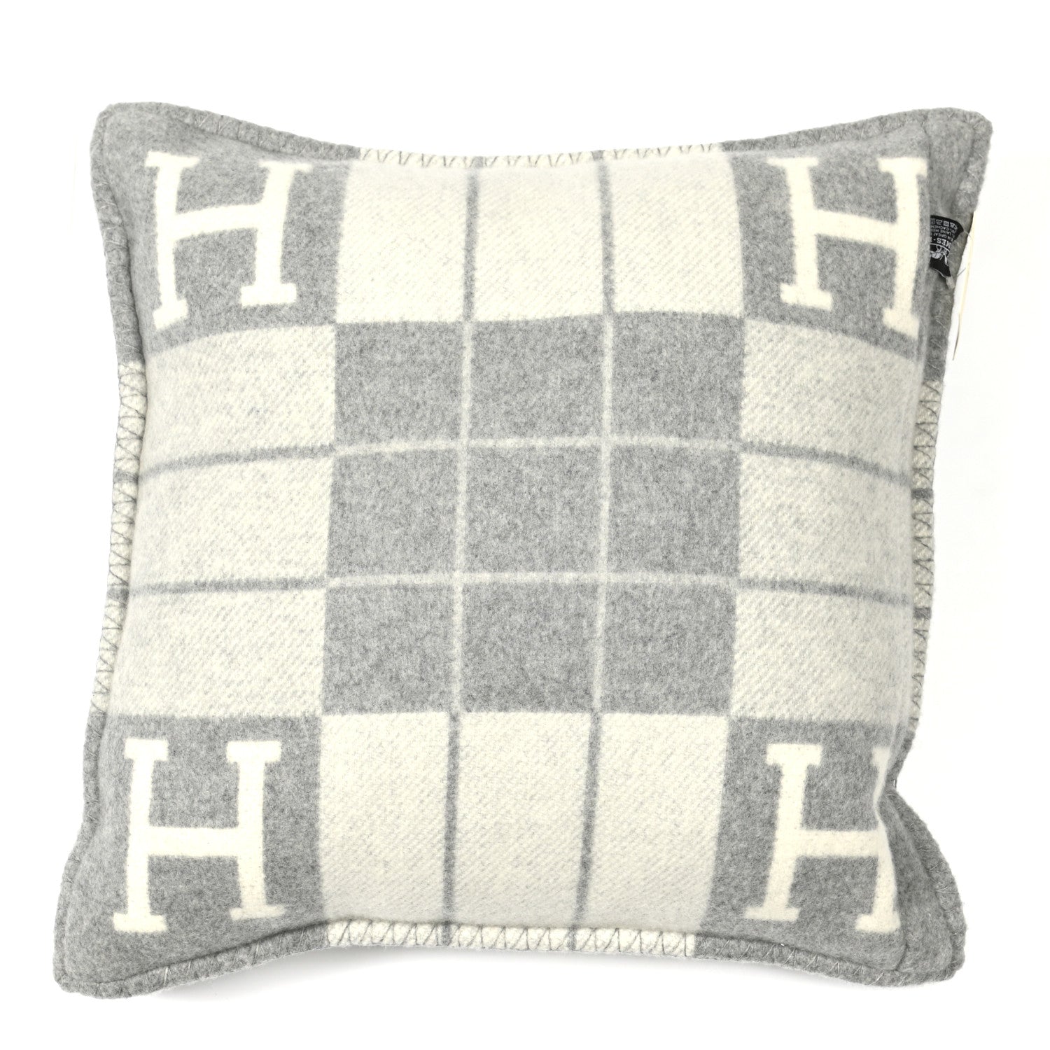 Hermes Wool Cashmere Avalon III Pillow PM Ecru Gris Clair 2 of 3