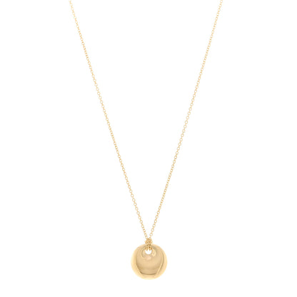 Tiffany 18K Yellow Gold Round Disc Pendant Necklace 1 of 4