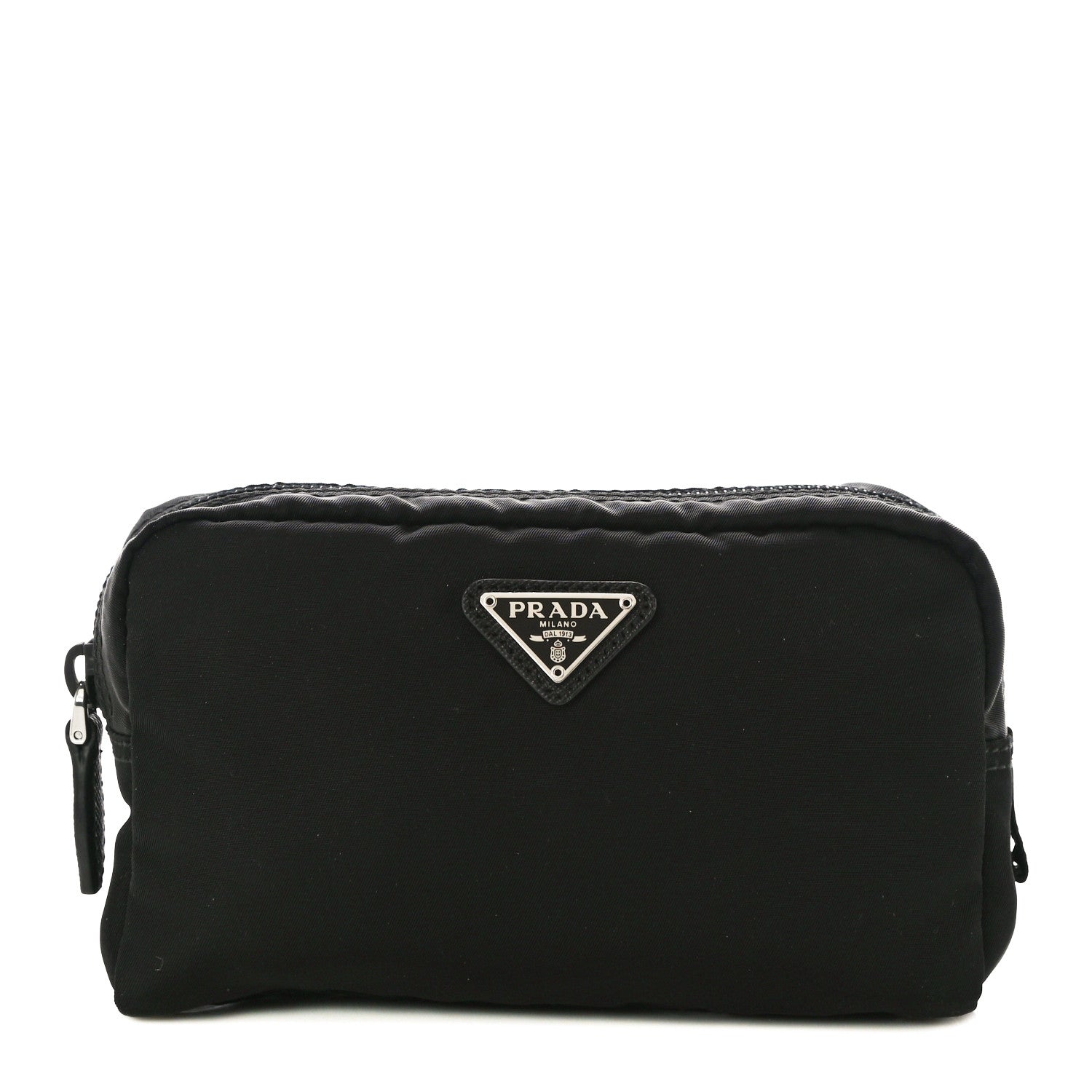 Prada Tessuto Nylon Saffiano Pouch Black 1 of 9