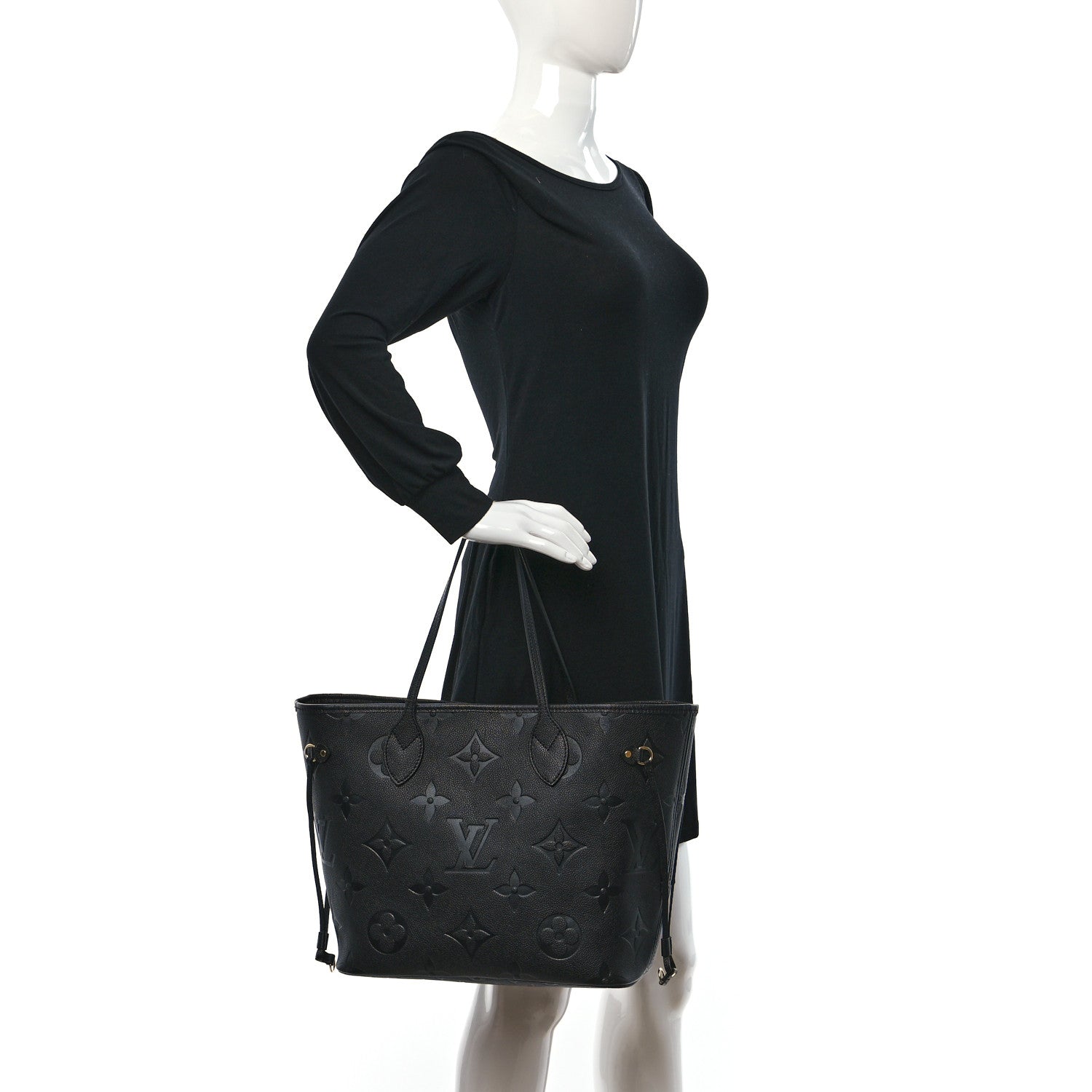 Louis Vuitton Empreinte Monogram Giant Neverfull MM Black 2 of 9