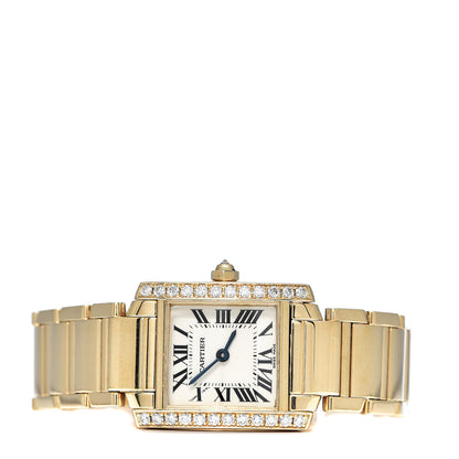 Cartier 18K Yellow Gold Diamond 20mm Tank Francaise Quartz Watch 3 of 8