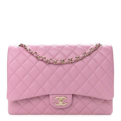Chanel Caviar Quilted Maxi Double Flap Pink 1 of 10