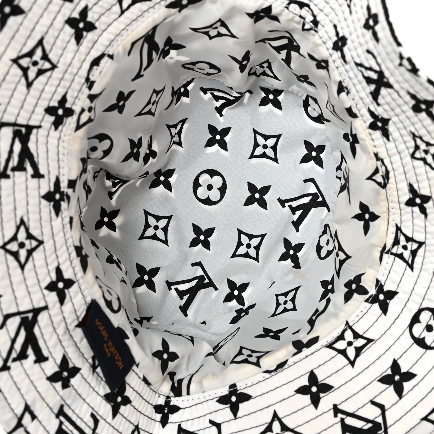 Louis Vuitton Nylon Monogram Reversible Bob Bucket Hat S Black White 3 of 8