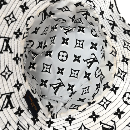 Louis Vuitton Nylon Monogram Reversible Bob Bucket Hat S Black White 3 of 8