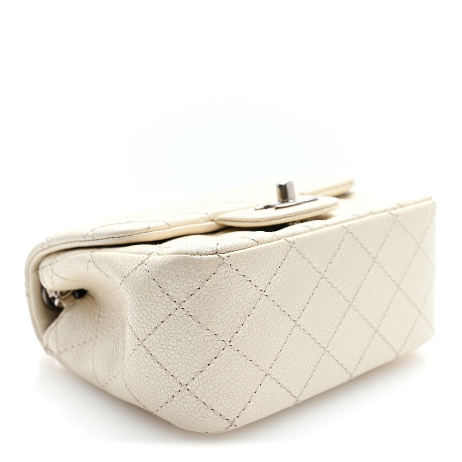 Chanel Iridescent Caviar Quilted Mini Square Flap White 4 of 10