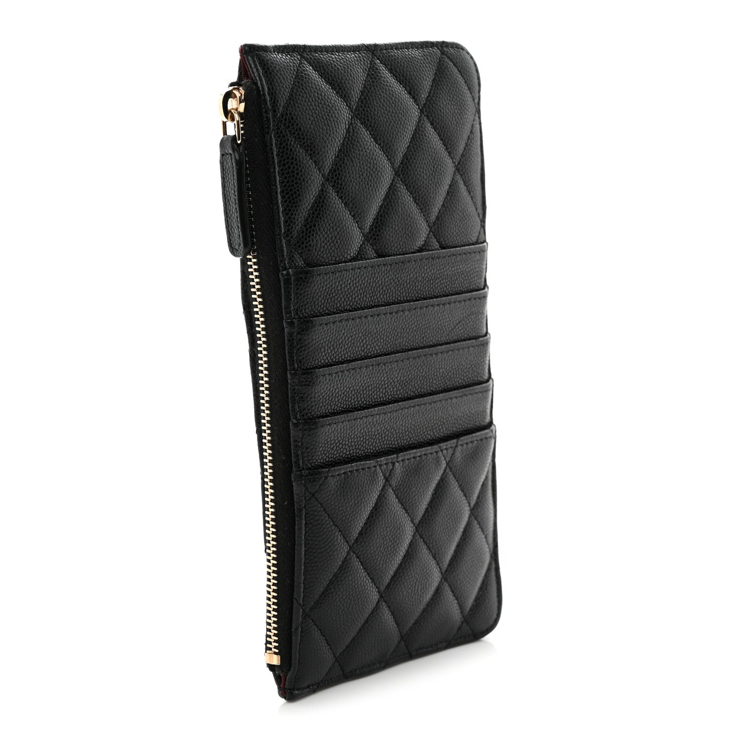 Chanel Caviar Quilted Classic Flat Wallet Pouch Black 3 of 9